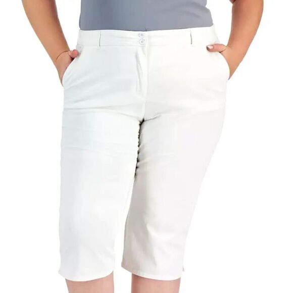 Karen Scott Petites Woven Capris Brite white, 12 Pettite - Picture 2 of 7